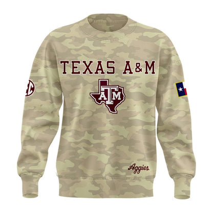 Texas A&amp;M Aggies Honor &amp; Support Camo Sweatshirt