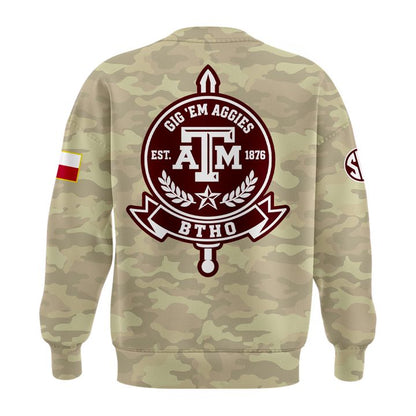 Texas A&amp;M Aggies Honor &amp; Support Camo Sweatshirt
