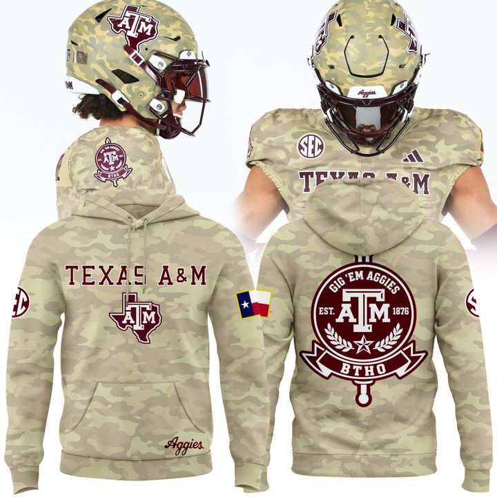 Texas A&amp;M Aggies Honor &amp; Support Camo Hoodie