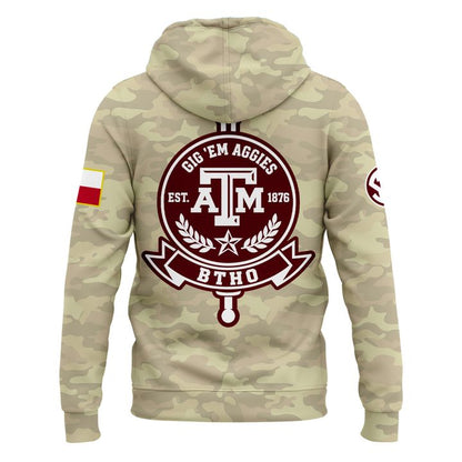 Texas A&amp;M Aggies Honor &amp; Support Camo Hoodie