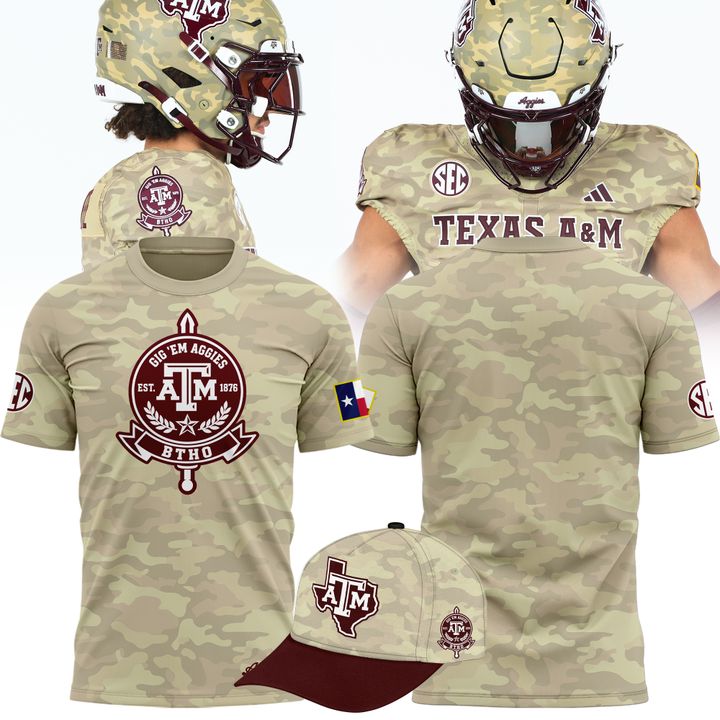 1. Texas A&amp;M Aggies Honor &amp; Support Camo T-Shirt