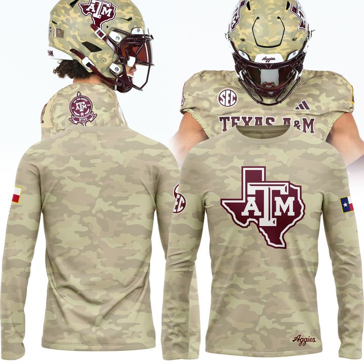 1. Texas A&amp;M Aggies Honor &amp; Support Camo Long Tee