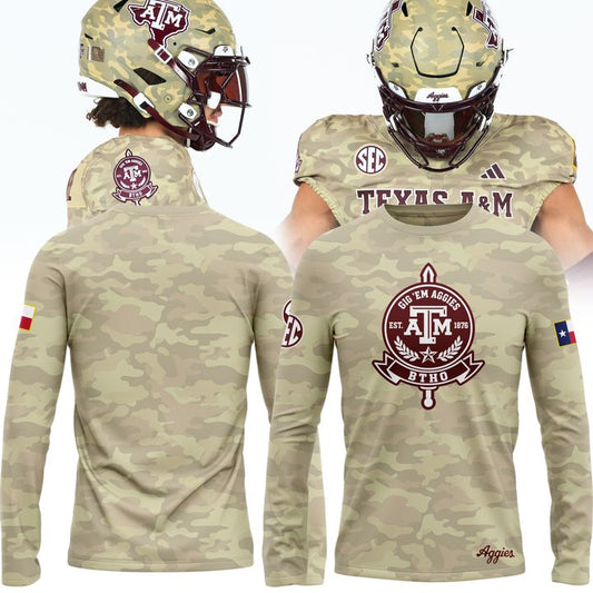 2. Texas A&amp;M Aggies Honor &amp; Support Camo Long Tee