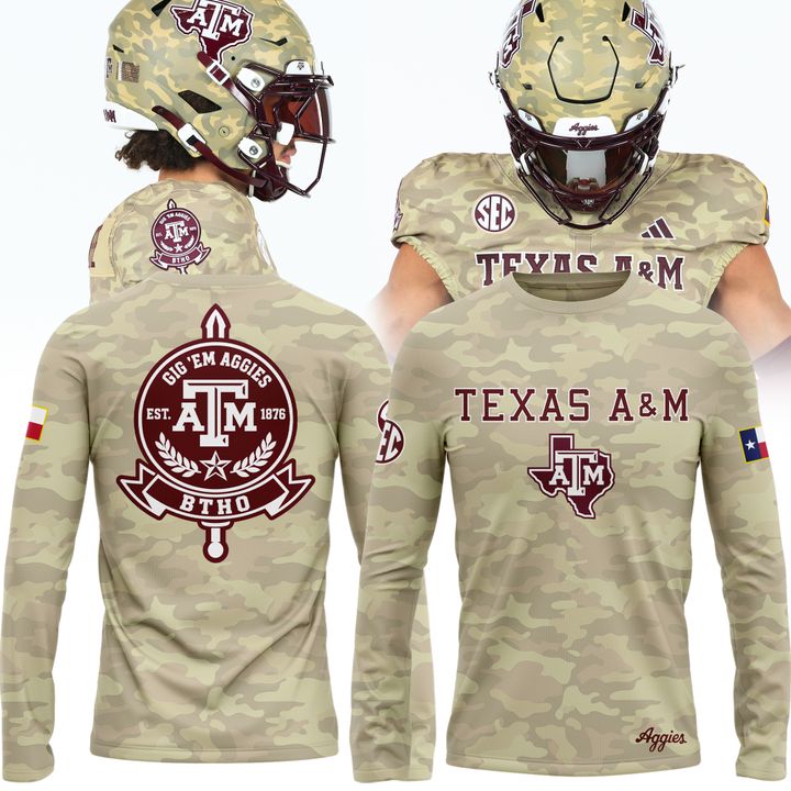 4. Texas A&amp;M Aggies Honor &amp; Support Camo Long Tee