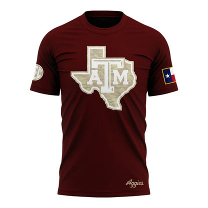 1. Texas A&amp;M Aggies Honor &amp; Support Camo Logo T-Shirt