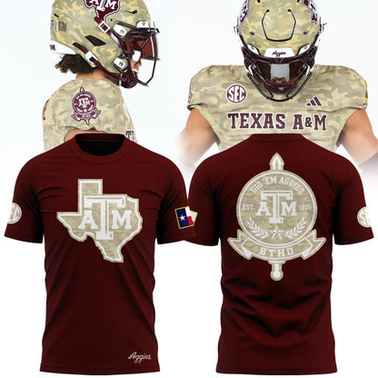 1. Texas A&amp;M Aggies Honor &amp; Support Camo Logo T-Shirt