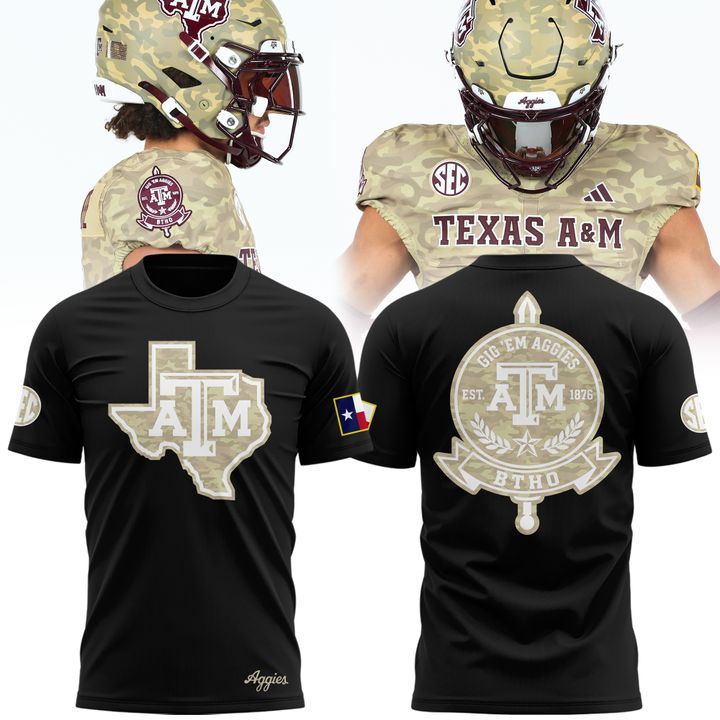 2. Texas A&amp;M Aggies Honor &amp; Support Camo Logo T-Shirt