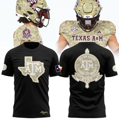 2. Texas A&amp;M Aggies Honor &amp; Support Camo Logo T-Shirt