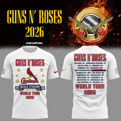 Guns N' Roses x St. Louis Cardinals - World Tour 2026 T-Shirt