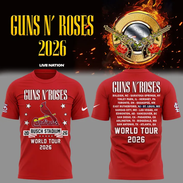 Guns N' Roses x St. Louis Cardinals - World Tour 2026 T-Shirt