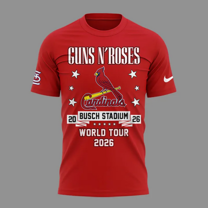 Guns N' Roses x St. Louis Cardinals - World Tour 2026 T-Shirt