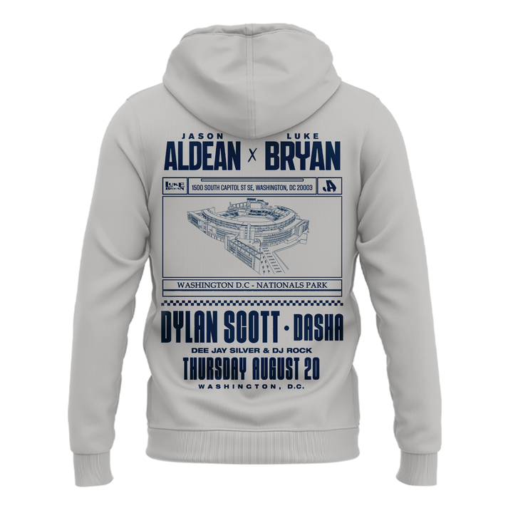 Limited Edition Washington Nationals x Jason Aldean And Luke Bryan Gray Hoodie