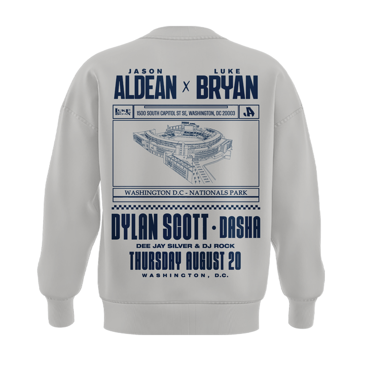 Limited Edition Washington Nationals x Jason Aldean And Luke Bryan Gray Sweatshirt