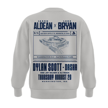 Limited Edition Washington Nationals x Jason Aldean And Luke Bryan Gray Sweatshirt