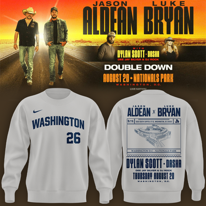 Limited Edition Washington Nationals x Jason Aldean And Luke Bryan Gray Sweatshirt