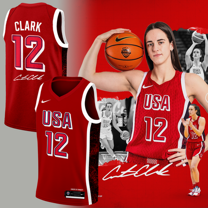 Caitlin Clark 12 USA Basketball Jersey 2026 -Signature