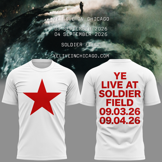 YE LIVE AT SOLDIER FIELD Tshirt (WHITE)-2026 Ye Live Concert Tour