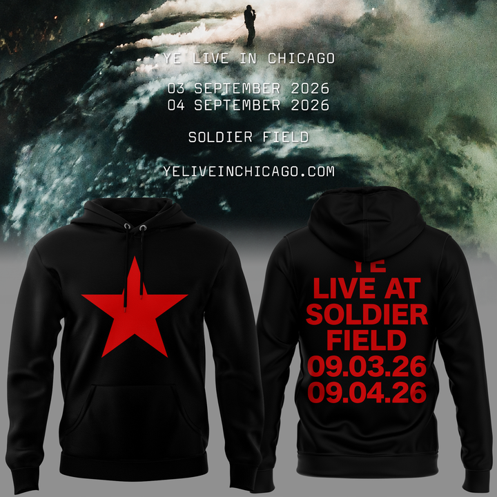YE LIVE AT SOLDIER FIELD HOODIE  (BLACK)-2026 Ye Live Concert Tour