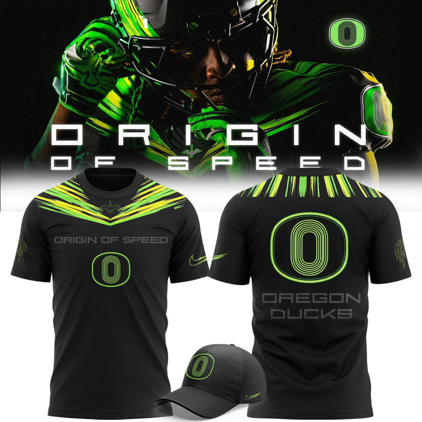 Unisex Black Oregon Football Origin of Speed T-shirt