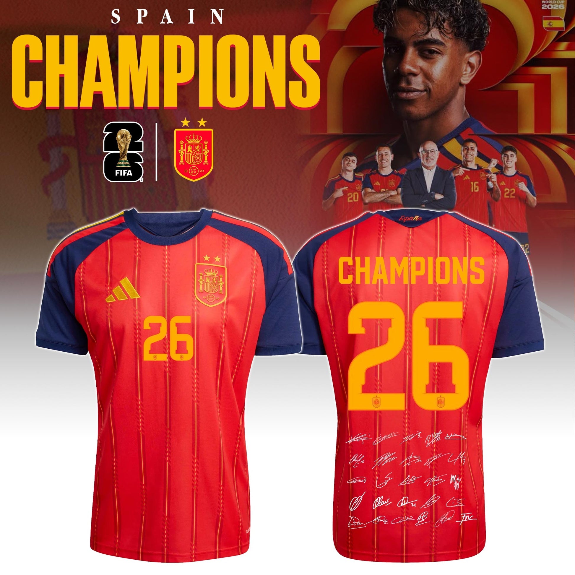 .Spain Jersey Champions World Cup 2026 Edition Limited