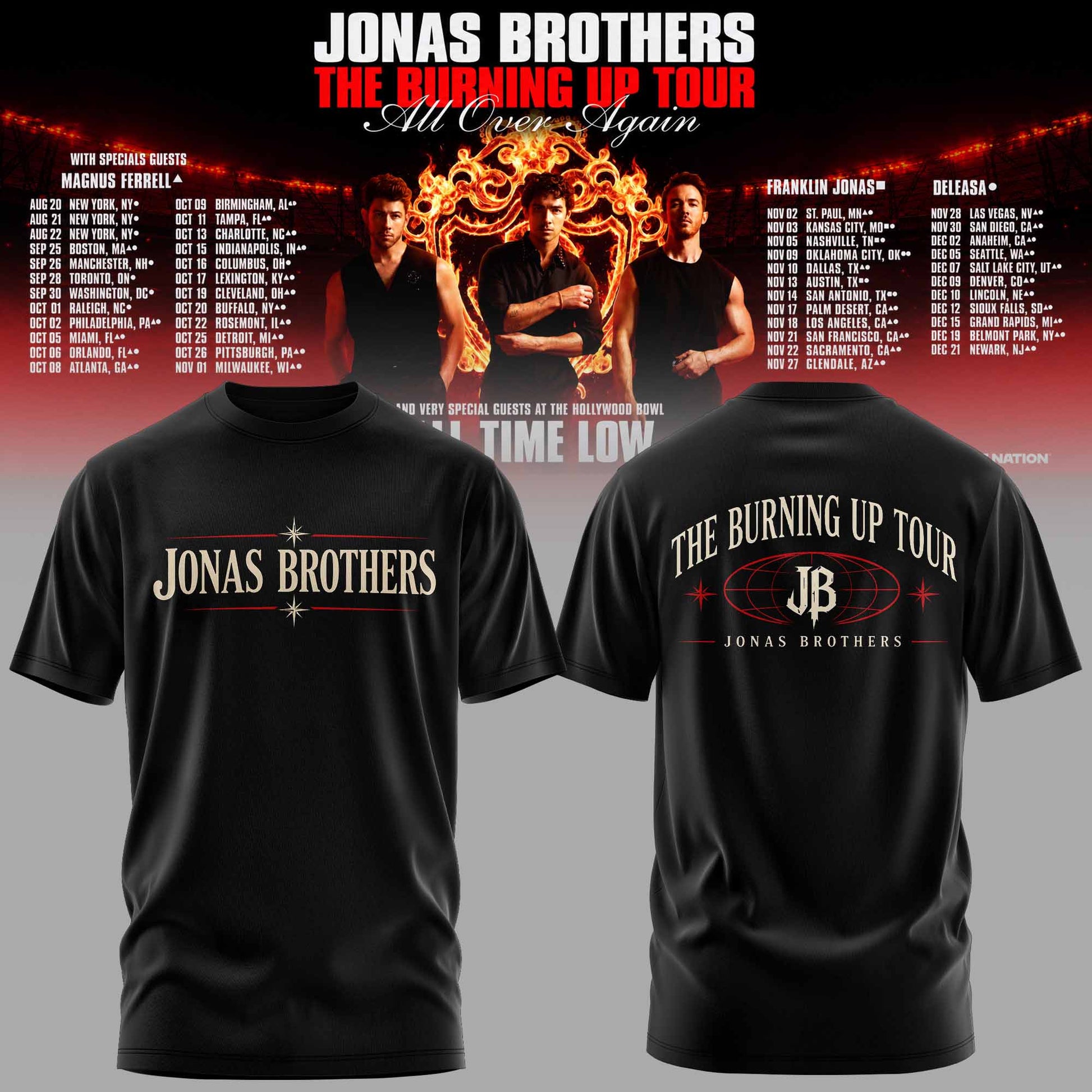 .Jns Bros The Burning Up Tour All Over Again 3D All-Over Print T-Shirt V7