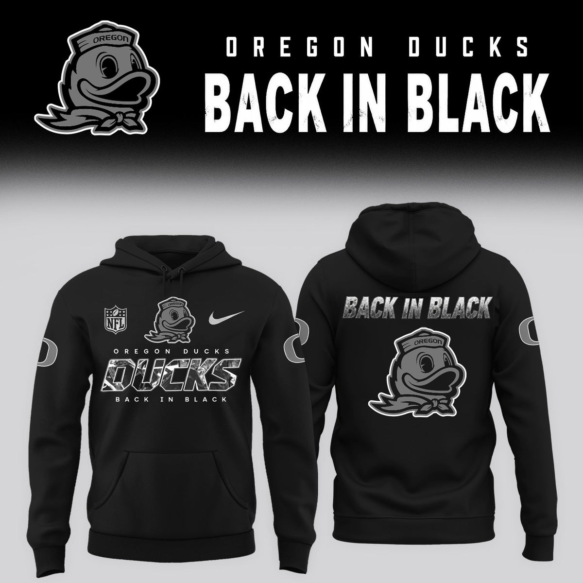 2026 Oregon Ducks - Back In Black Limited Edition Hoodie