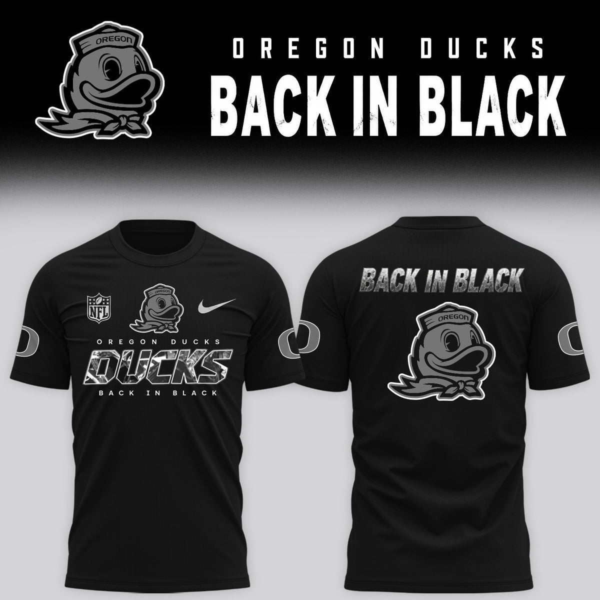 2026 Oregon Ducks - Back In Black Limited Edition Tshirt