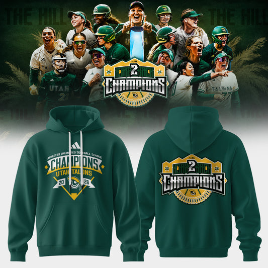 Utah Talons AUSL 2026 Champions Premium 3D All-Over Print Hoodie - Athletic Green