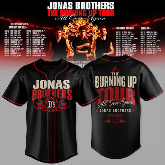 .Jns Bros The Burning Up Tour All Over Again 3D All-Over Print Baseball Jersey V5