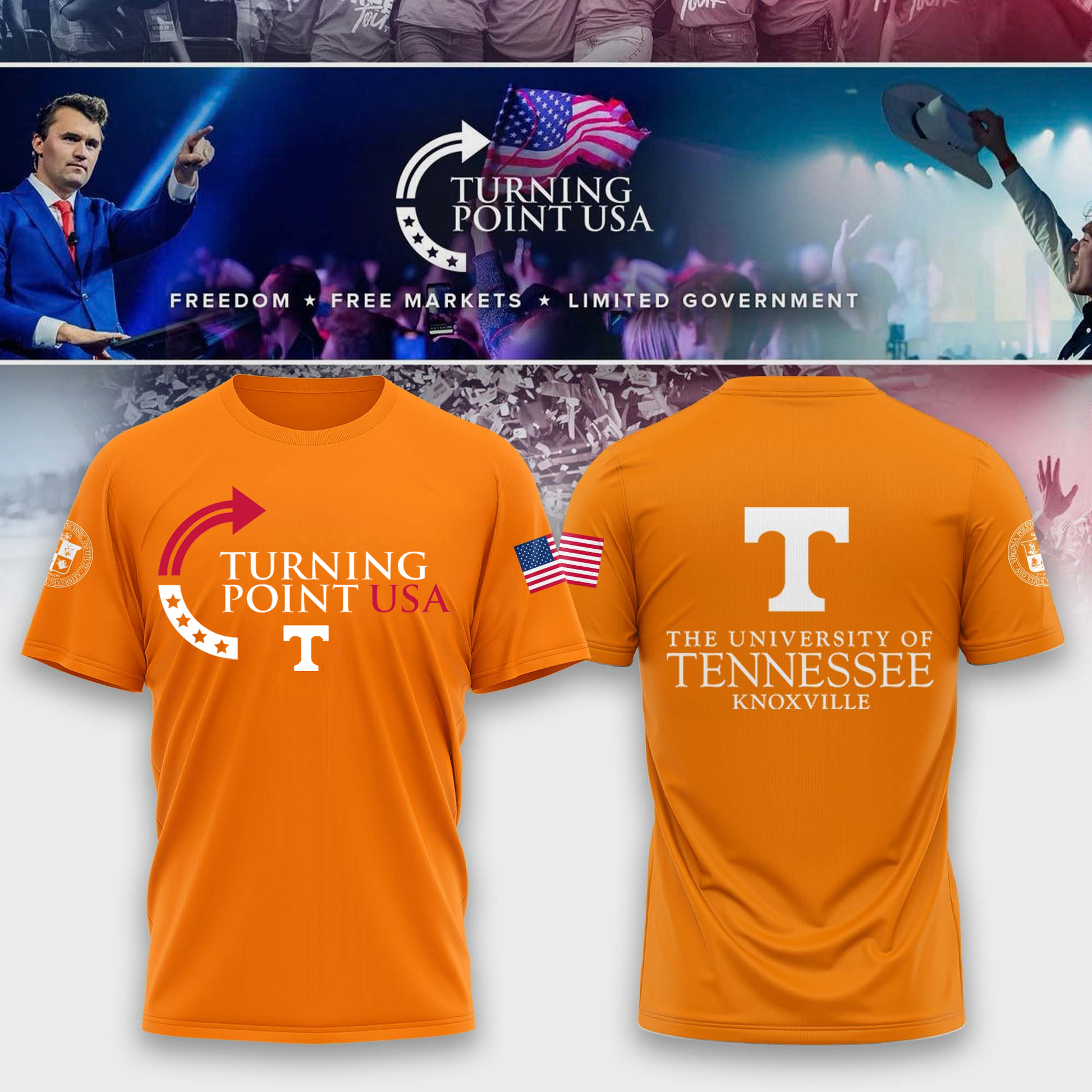 Limited Edition University of Tennessee, Knoxville x Turning Point USA T-Shirt