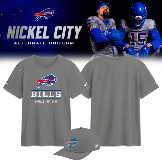 Gray Buffalo Bills Nickel City Game Tee
