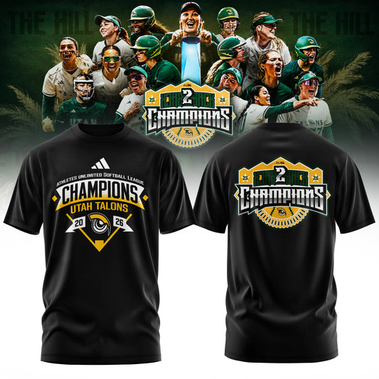 Utah Talons AUSL 2026 Champions Premium 3D All-Over Print T-Shirt - Midnight Black