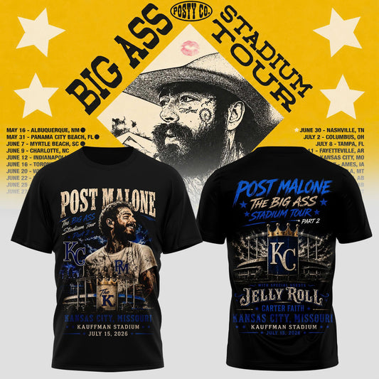 _ Post Malone Kansas City Tour 2026 Shirt | Kauffman Stadium
