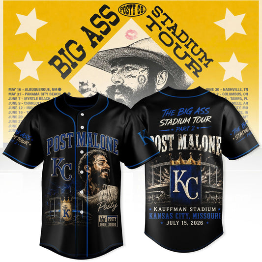 _ Post Malone Kansas City Tour 2026 Jersey | Kauffman Stadium