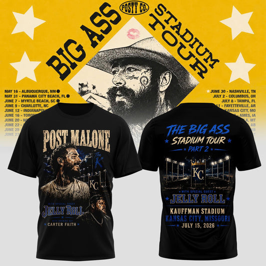 _ Post Malone Kansas City Tour 2026 Shirt | Kauffman Stadium