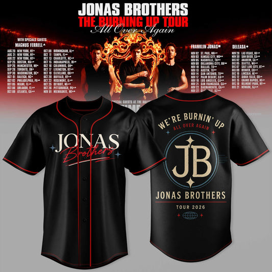 .Jns Bros The Burning Up Tour All Over Again 3D All-Over Print Baseball Jersey V6