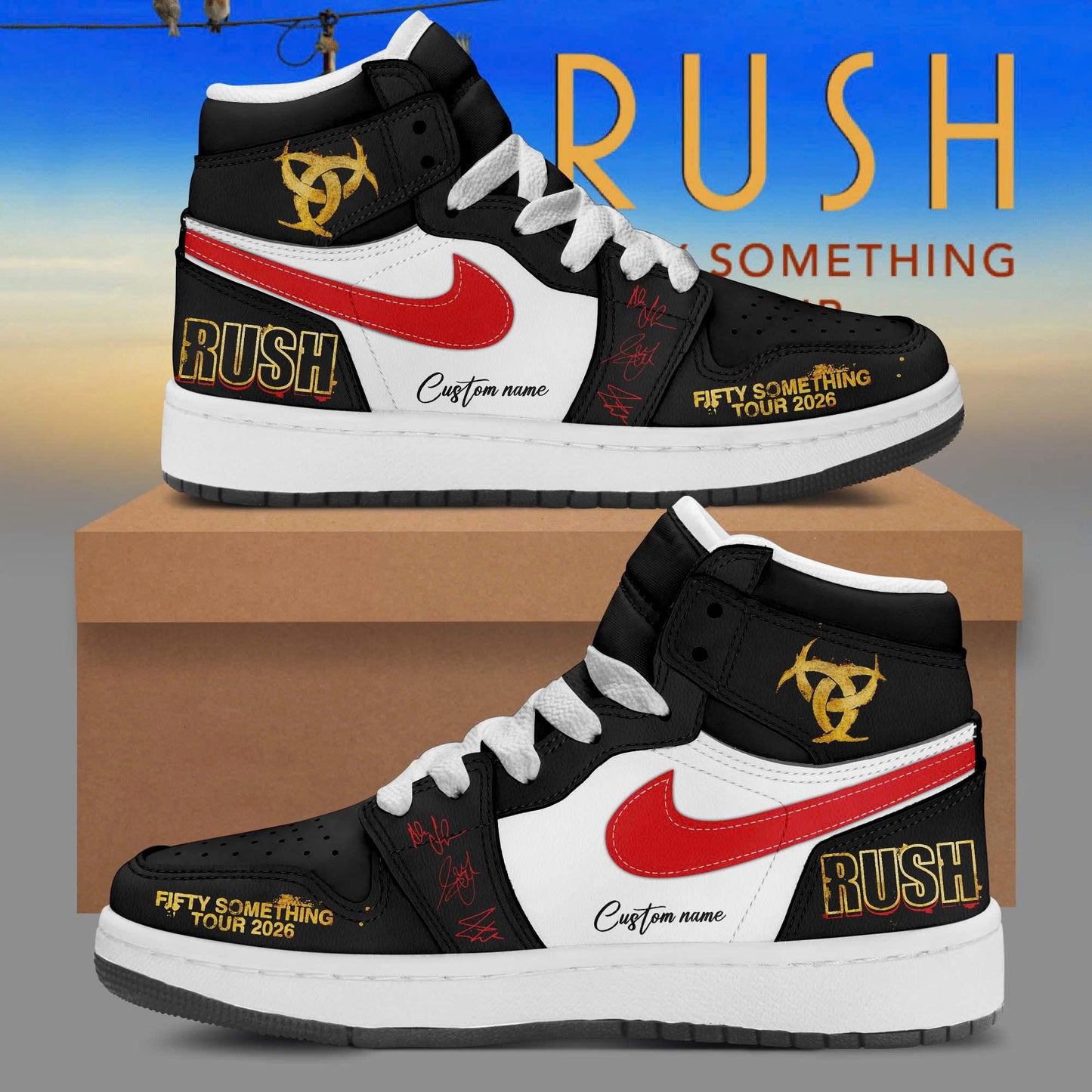 _Fifty Something Tour 2026 Personalized 3D High-Top Sneakers - Limited Black Edition